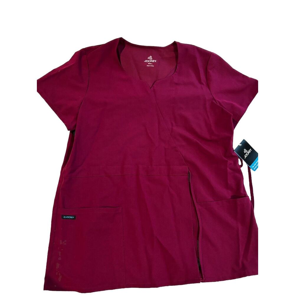 Jockey Scrub Top Sz L New Plum Pockets Nurse Doctor Lab Utility‎ Career